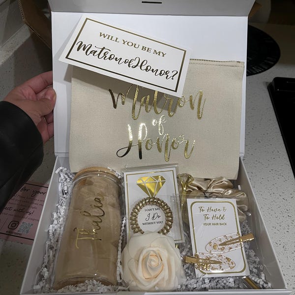 Bridesmaid Proposal Gift Box With Cosmetic Pouch, Will You Be My ...