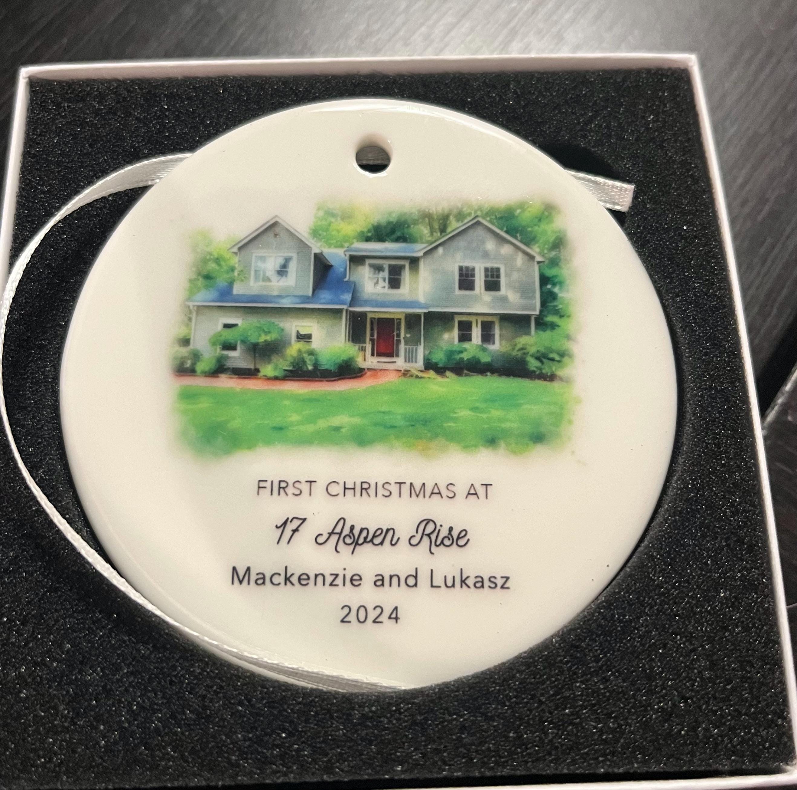 New Home Ornament - Personalized New Home Christmas Ornament - Watercolor Photo Ornament