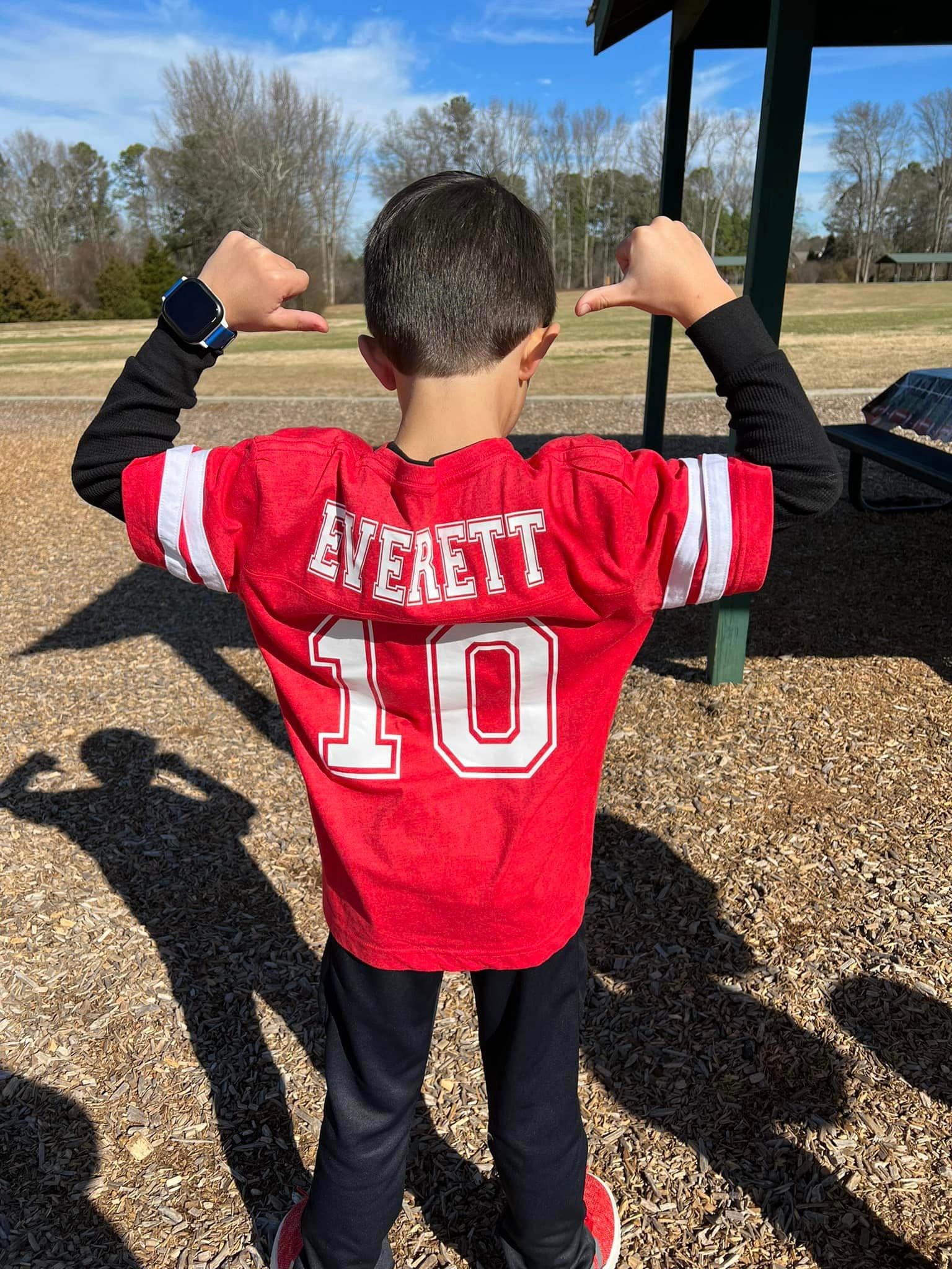 5th Birthday Football Shirt | Five Year Old Birthday Jersey Tee | Touchdown Sports Theme Party Outfit | Football Boy T-Shirt