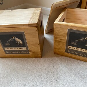 Vintage Style Record Box With Lid 7” Vinyl Storage HMV Label 120