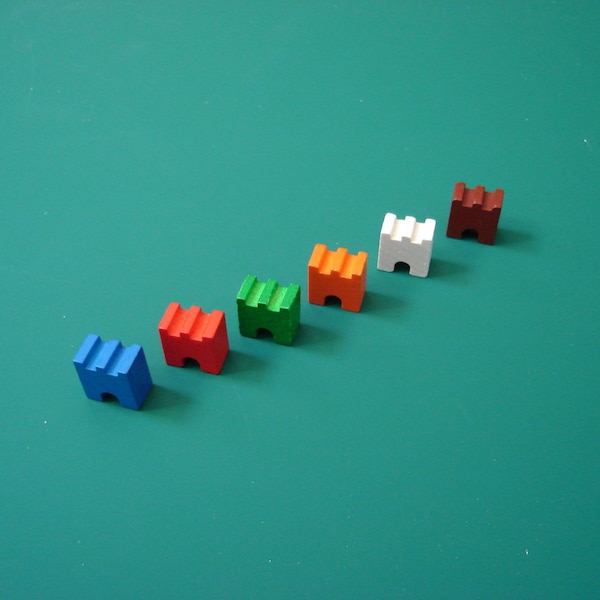 Tower Castle Turret Rook 16x16x10mm [18 Colors] Wooden Token to Board ...
