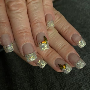 Gold Foil Summer Flower Nail Art Stickers Gold Foil Green Leaves Summer