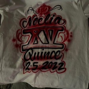 Quinceañera Custom Airbrushed T-shirt | Etsy