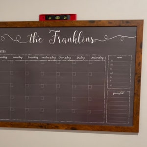 Chalkboard Calendar Wedding Gift 24x18 Chalkboard Dry Erase Calendar  Personalized Gift Custom Family Calendar 1805 Swanson 