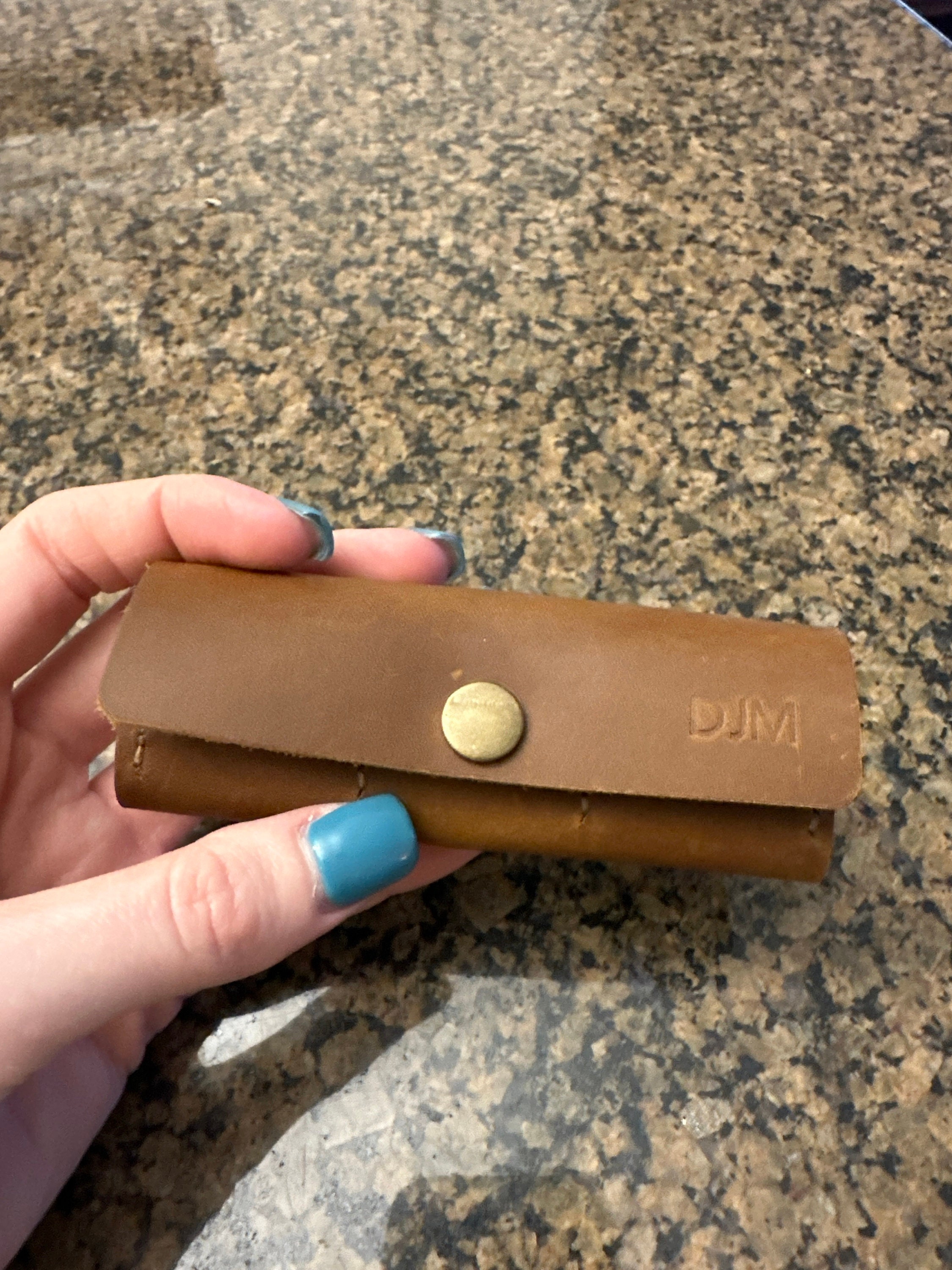 Personalized guitar picks holder, Pick Pouch Case Wallet Holds 6 picks for Guitar Ukulele Musician Gift Brown Leather -113