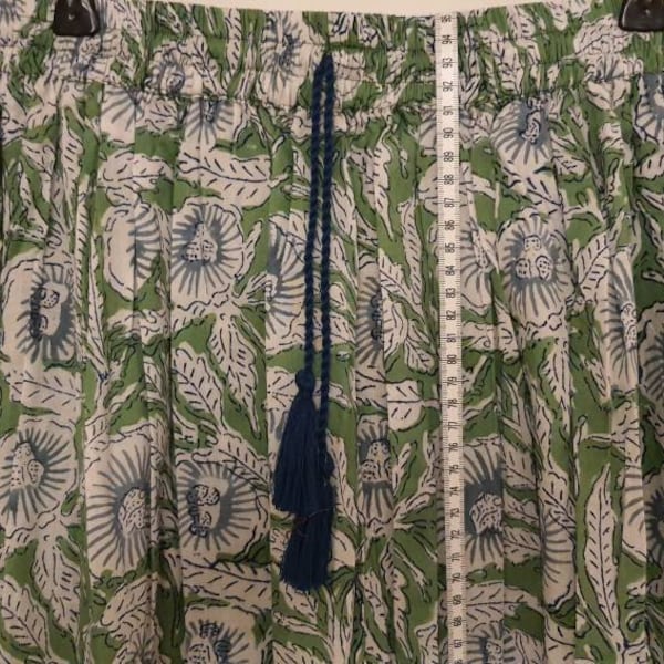 indian cotton orange floral hand block printed women's maxi skirts