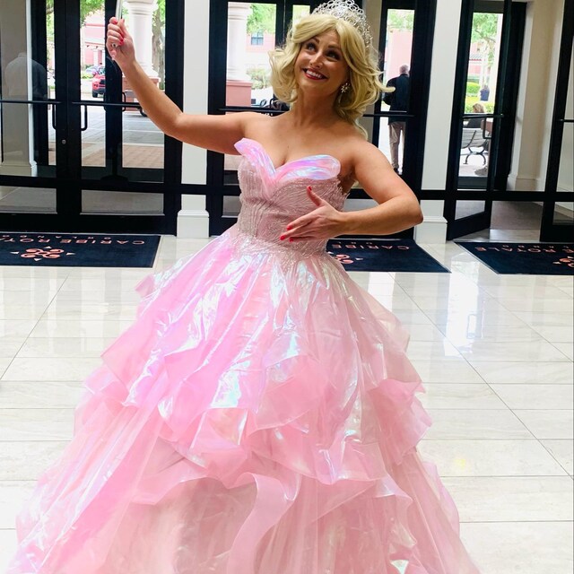 pink glinda dress women Universal Pictures Wicked Glinda Pink Adult Prestige Gown Costume