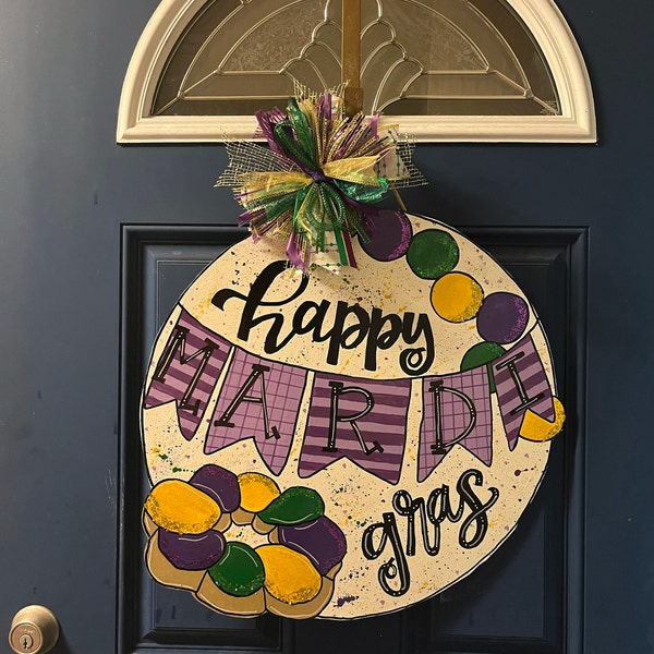 Mardi Gras Bead Dog Door Hanger - Etsy
