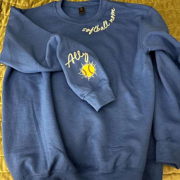 Custom Softball Mom Sweatshirt main image 1