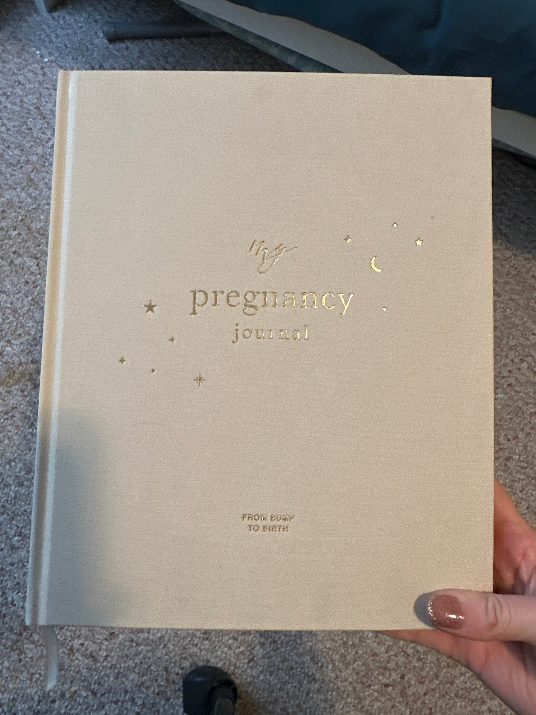 My Pregnancy Journal, Expectant Mother Gift, Pregnancy Planner - Pearl - gift for parents to be, pregnancy record book w/gilded edges