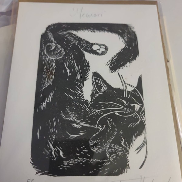 Black Tiki Cat Autographed Canvas Giclee main image 1