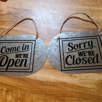 Shop Signs, Open and Closed SVG Cut Files, Shop Owner SVG, Sorry We're ...