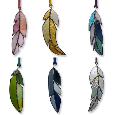 Stained Glass Feather Patterns X 6 // Beginner Glass Pattern SIX Easy ...