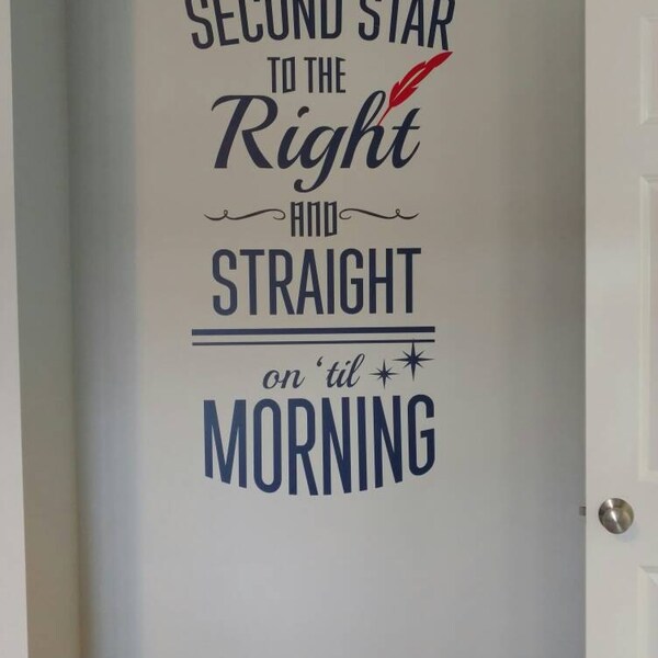 Peter Pan Quote Vinyl Wall Decal – Second Star to the Right - Etsy