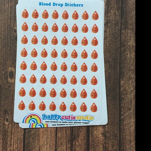 64 Cute Blood Drop/blood Test Planner Stickers - Etsy UK