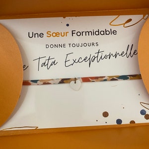 Kit Cadeau Annonce Grossesse Tata - Bracelet TATA Cœur Doré, Carte Et Sachet Surprise