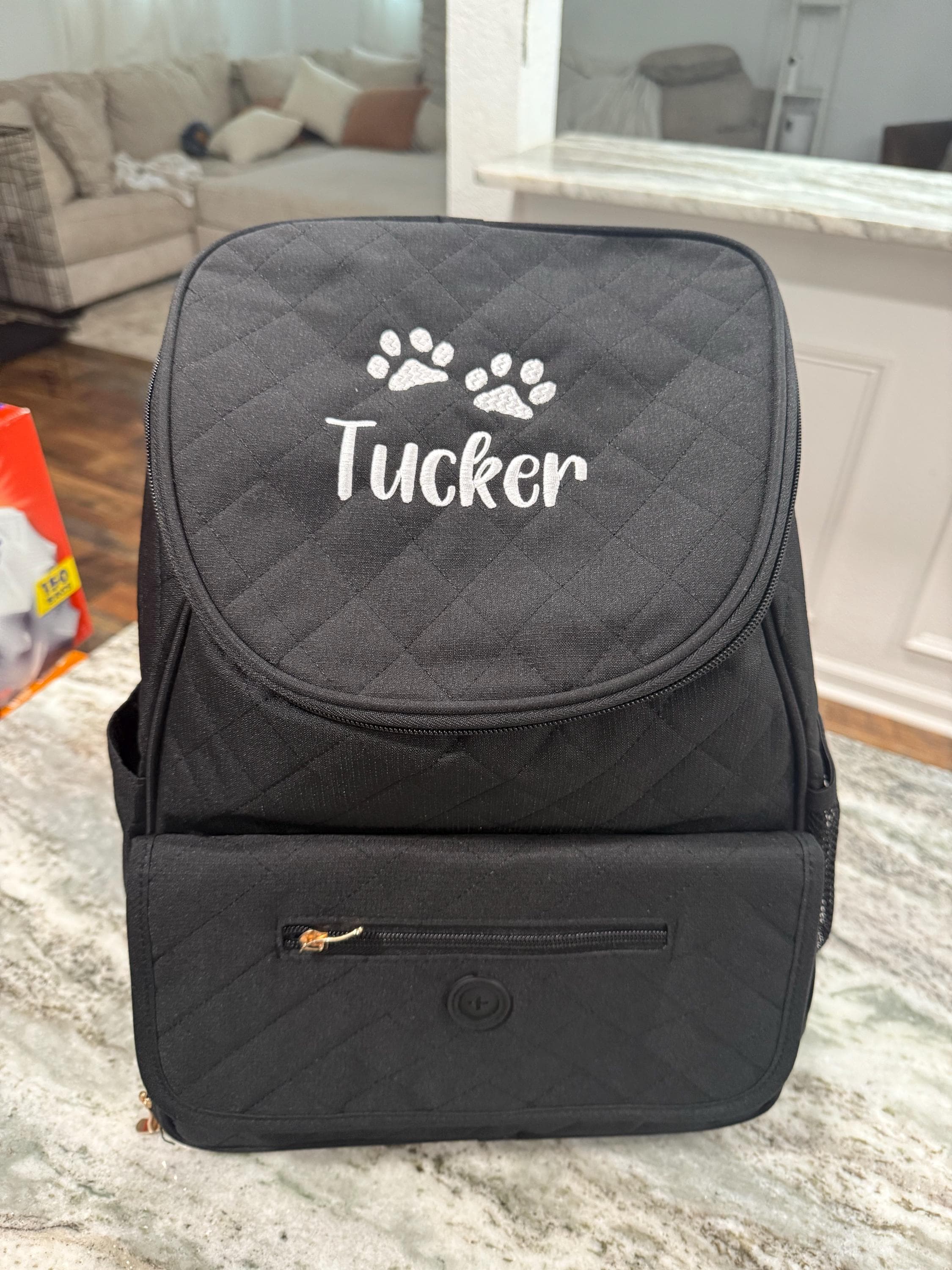 Personalized Pet Bag, Pet Tote, Dog Travel Bag, Dog Owner, Pet Backpack Travel Bag, Pet Bag with BOWLS, New puppy
