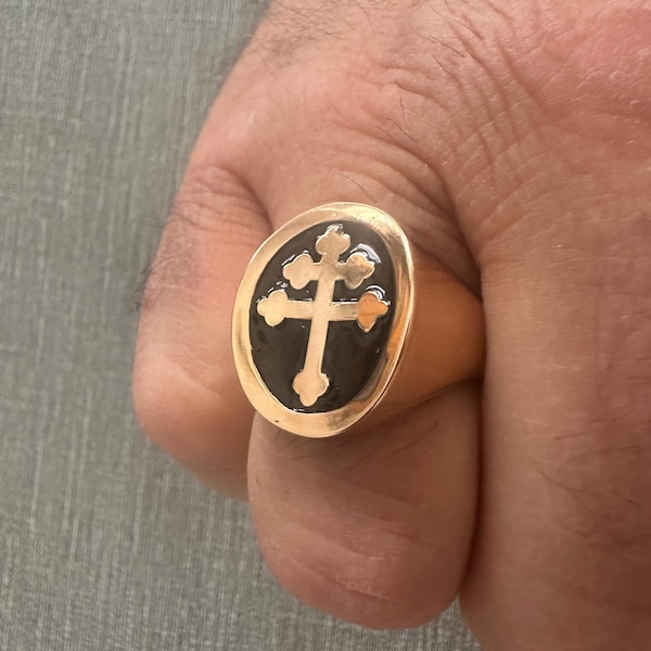 Bague Chevalière Templiers En Argent 925 - Croix Des Templiers - Taille Grande - Neuf