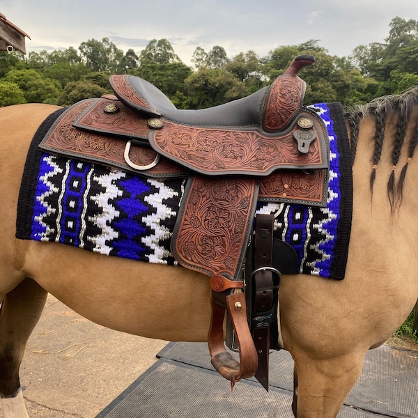 Matelassure Western Pour Cheval – Tapis De Selle En Laine Néo-zélandaise, Toutes Tailles
