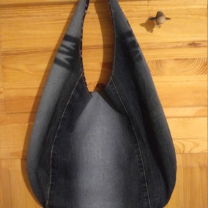 DIY denim bag sewing pattern slouchy zipper bag 2 sizes bag | Etsy