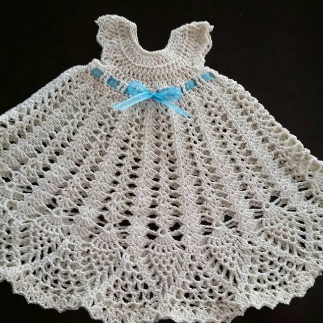A customer's finished Sophia Heirloom Dress Crochet Pattern
