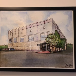The Office Posters - Pam Beesly Office Building Watercolor Painting Poster Dunder  Mifflin Paper Company Inc. Gift Poster RB1801