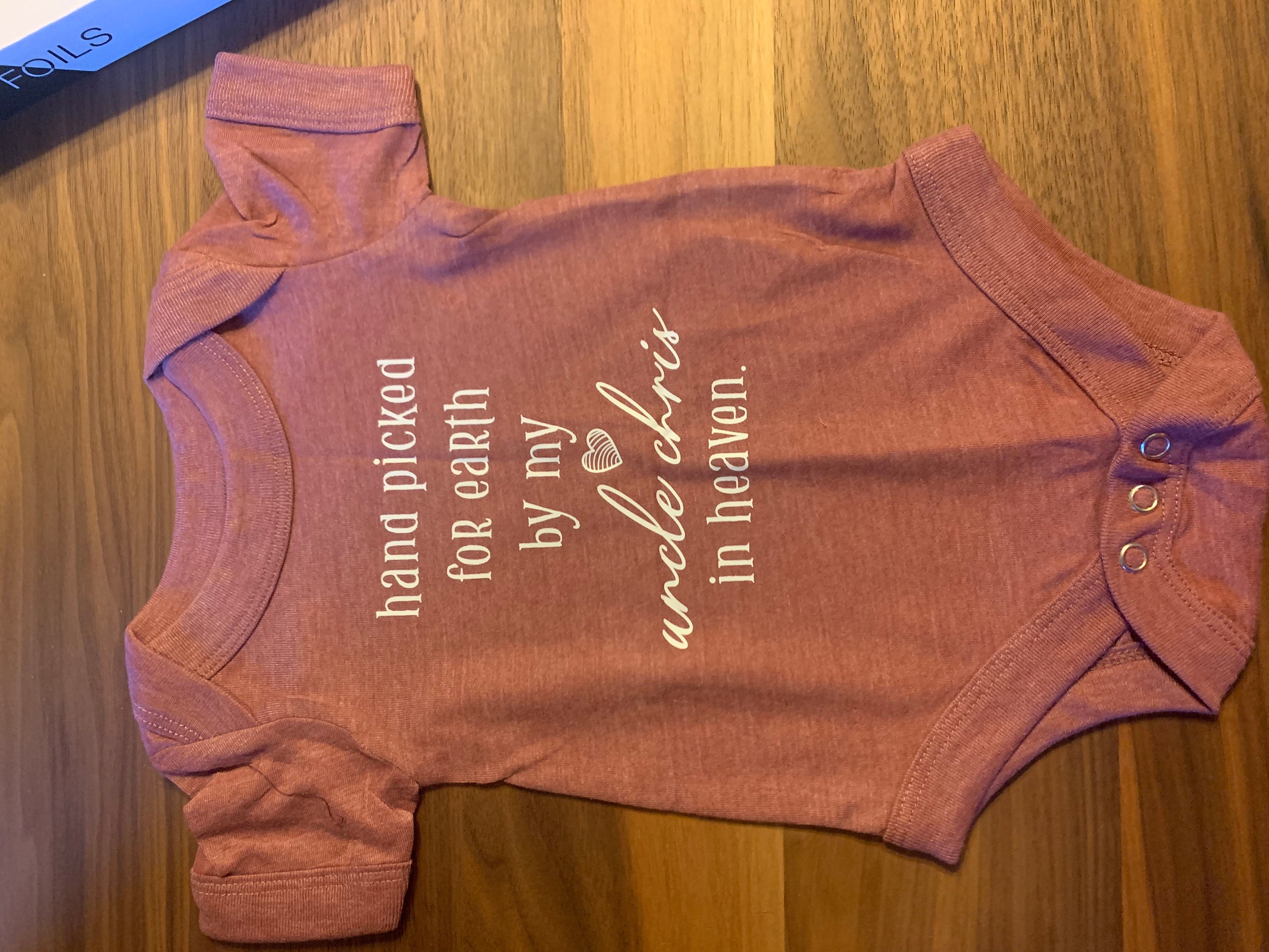 Hand Picked for Earth by My Grandpa in Heaven Onesie®, Pregnancy Announcement, Grandpa Grandma Auntie Uncle Onesie®, Baby Shower Gift