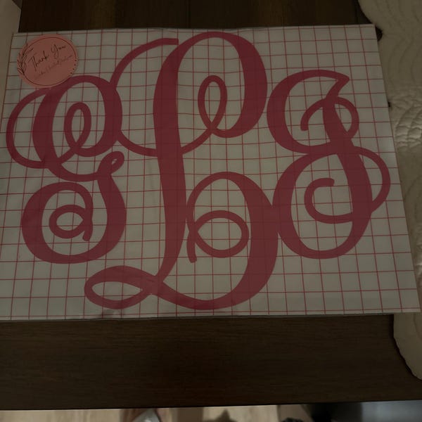 Custom Monogram Car Window Decal - Vine Font - Personalized Initials ...