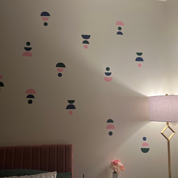 Boho Wall Decals - Removable Wall Stickers, Minimalist Geometric Wall ...