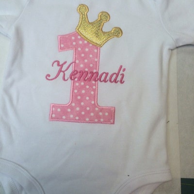 Instant Download Crown Number 1 Applique Machine Embroidery Design