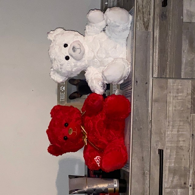 Build-a-bear ROSE Bear Red White Pink Sweetheart Valentines Day