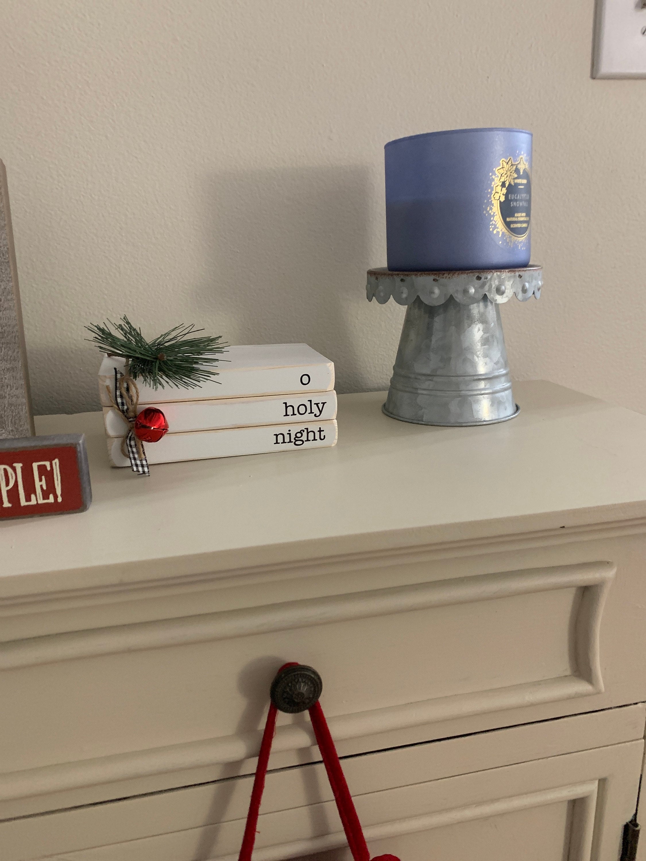 Christmas book bundle, mini book stack, Christmas decor, farmhouse, faux books, set of 3, rustic, teacher gift, housewarming, wooden books