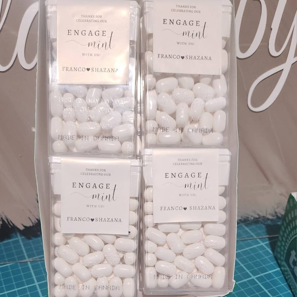 Engagement Party Tic Tac Label | Editable Canva Template | DIY Favor ...
