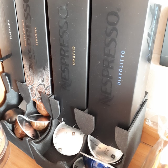 ELLDOO Coffee Pod Holder with Lid for Nespresso Capsules Vertuoline  OriginalLine, Clear Acrylic Dispenser,Tea Bag Organizer Sugar Storage  Holder
