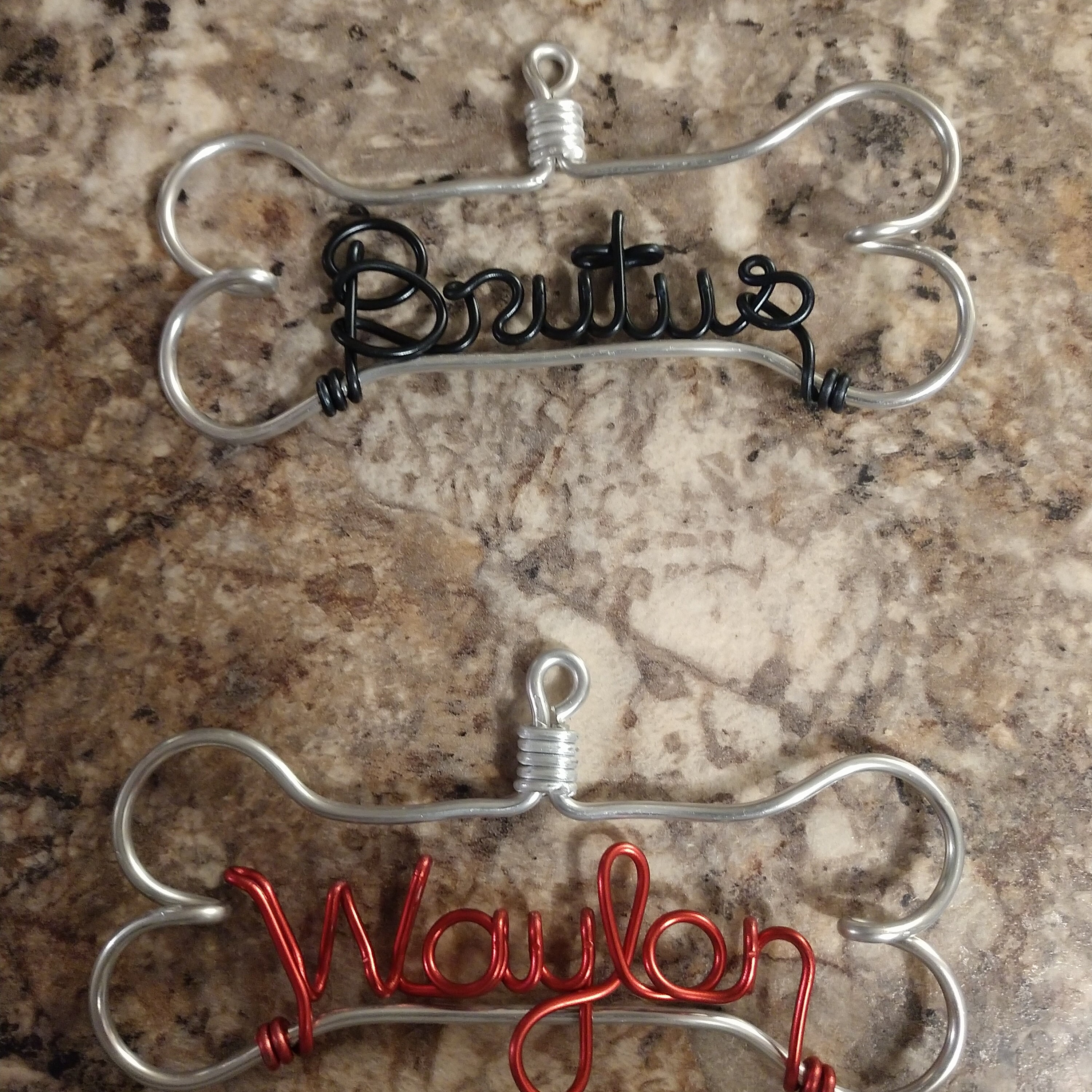 Personalized Pet Ornament - Handcrafted Wire Dog Bone with Pet&#39;s Name - Dog Christmas Gift, Unique Dog Ornament, Hand Shaped Wire Decor