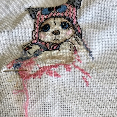 Pink Dress Rabbit Girl Cross Stitch Pattern PDF Bunny Cross - Etsy