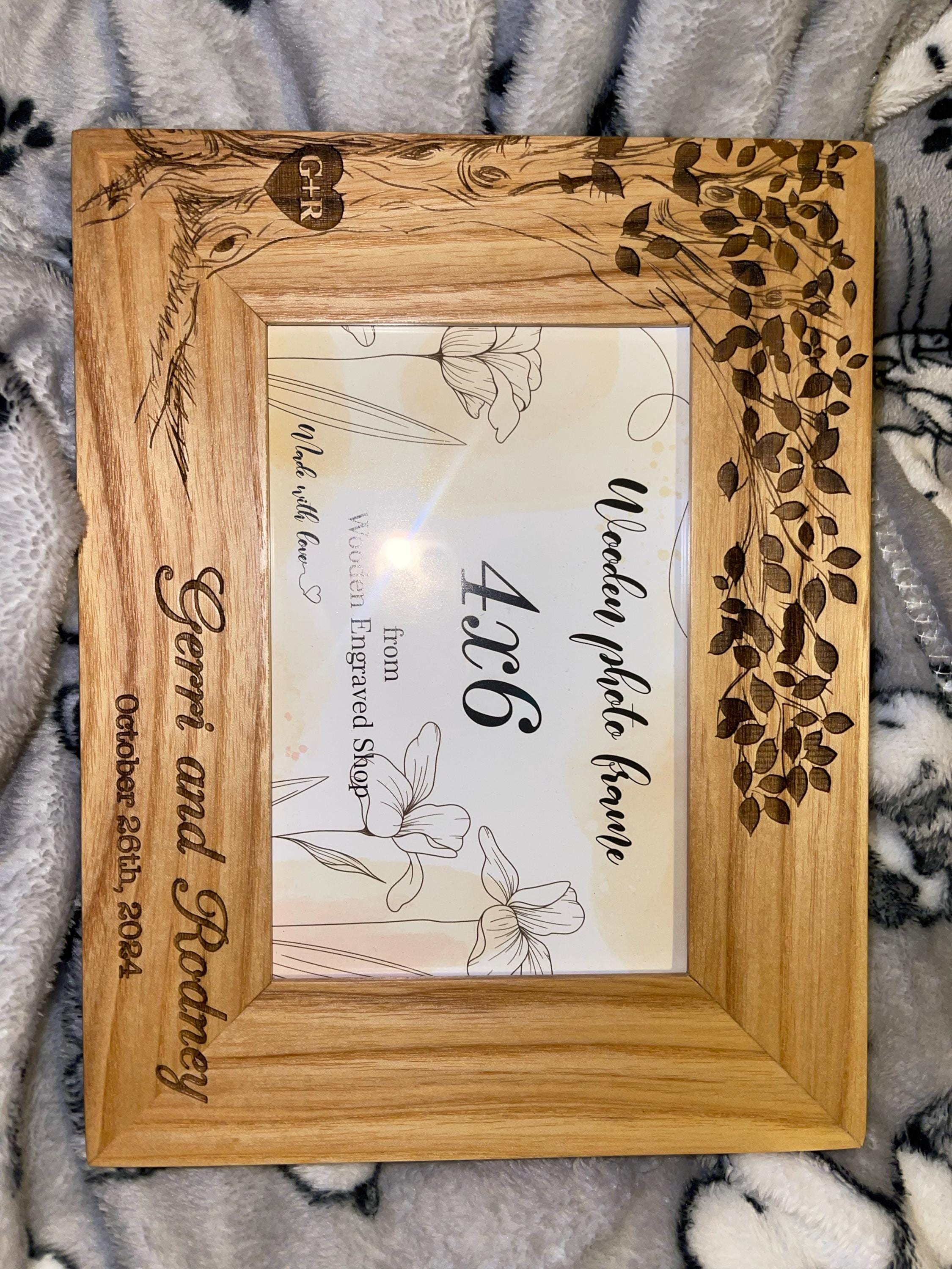 Personalized Wedding Gift, Wedding Picture Frame Wood, Custom Wedding Gift, Wedding gifts for couple, Engraved Wedding Photo Frame with Date
