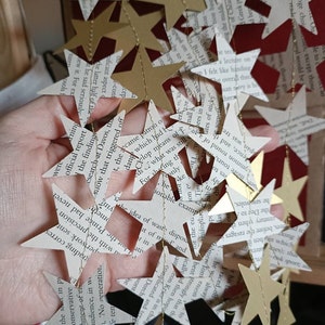 BOOK PAGE Garland SUSTAINABLE Star Garland Book Nook Decor - Etsy UK