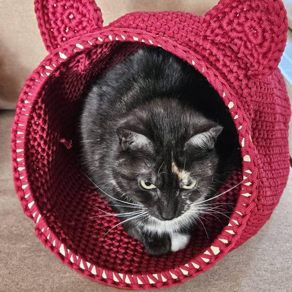 Crochet Cat House "rabbit" Pattern Digital Tutorial Manual in PDF ...