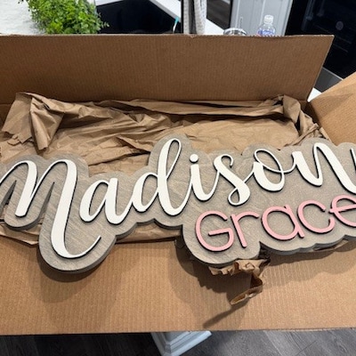 Personalized 3D Nursery Baby Name Sign Custom Wood Name Plaque ...