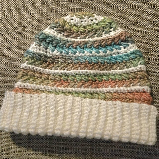 A customer's finished Wheat Stitch Beanie Crochet Pattern