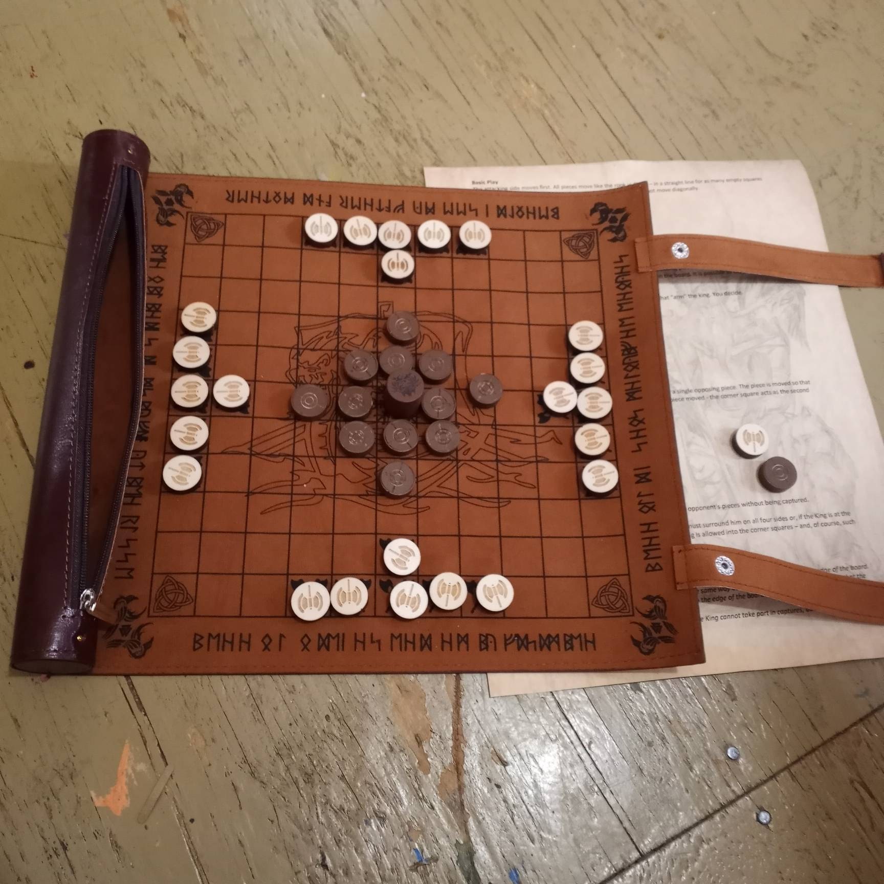 Hnefatafl | Viking Chess (New Colors and 2 Sizes Available) Portable Roll-up Game - Personalized - A Very Unique Gift