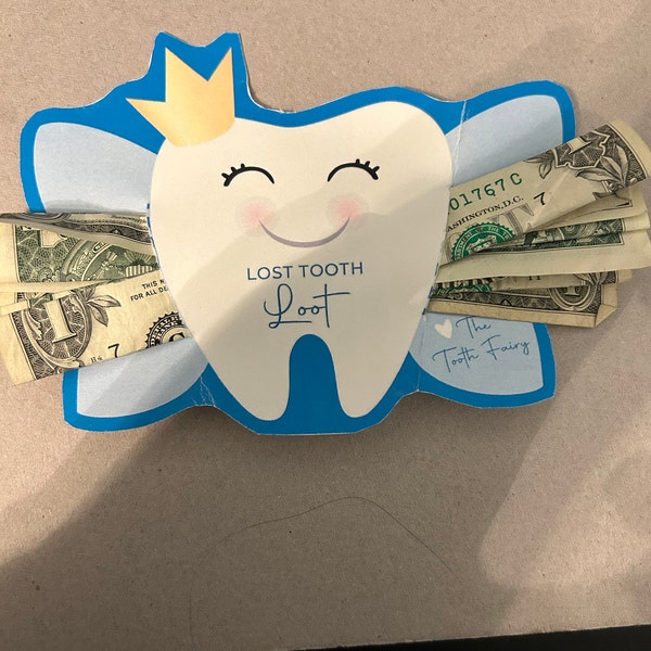 Printable Tooth Fairy Money Holder, Printable Digital File, Instant Download PDF, Tooth Fairy ...