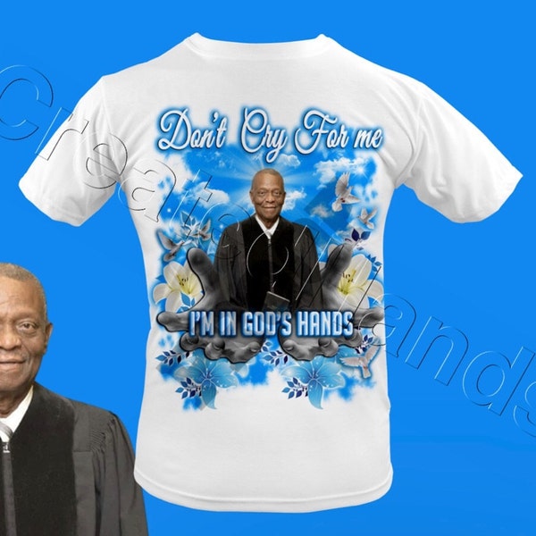 Printble Rip Large In God's Hands-blue Memorial Template | Commercial Use | Instant ...