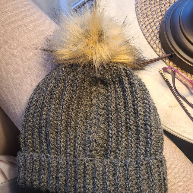 A customer's finished Autumn Wheat Hat Beanie Crochet Pattern