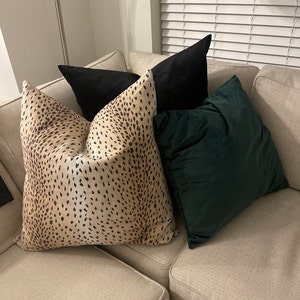 Handmade Pillow Cover Linen Pillow Case with Gold Zipper Antelope