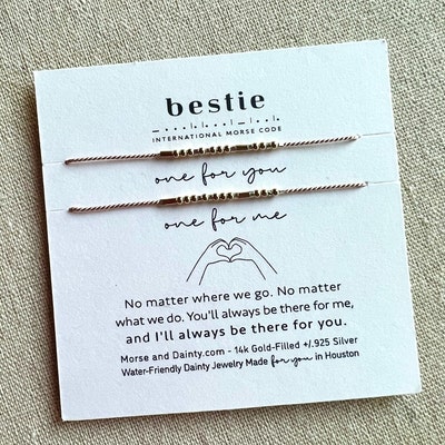 Bestie Morse Code Bracelet or Personalize With Any Custom Word in Morse ...