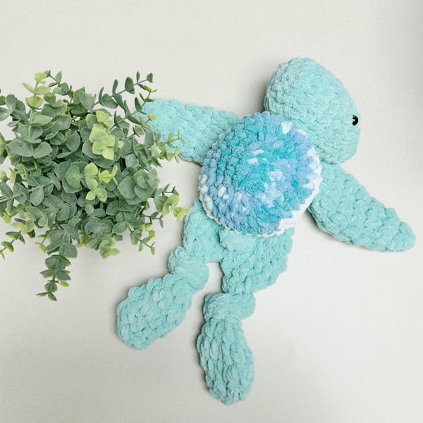 MINI Theo Turtle Knotted Lovey — Crochet Turtle PATTERN - Etsy