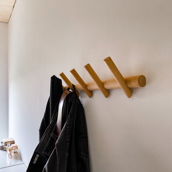 Floating Jacket Rack Anaan Branch Floating Coat Rack 5 Wall Coat Hooks Wood Space Saving ...