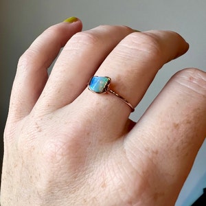 Customer photo from Jackie, Mini Raw Australian Opal Ring